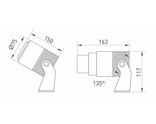 Настенно-потолочный прожектор Arlight Ray 032562