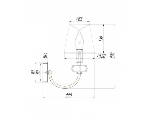 Бра Maytoni Roma ARM006WL-01G