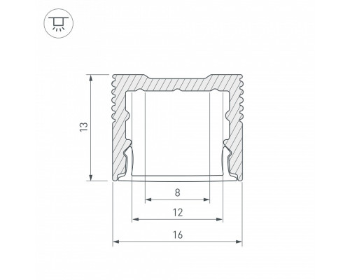 Профиль накладной Arlight SL-SLIM-H13M-2000ANOD 023718