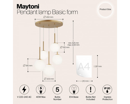 Подвесной светильник Maytoni Basic form MOD321PL-05G1