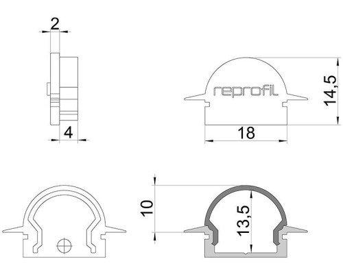 Набор из 10 заглушек для профиля Deko-Light R-ET-01-12 979551