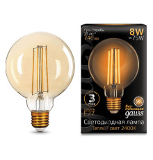 Лампа светодиодная Gauss Led Filament G95 E27 8Вт 2400K 105802008