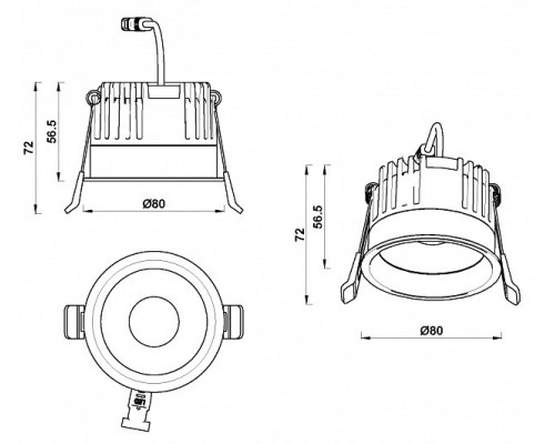 Встраиваемый светильник iLedex Mars 112-12W-D80-3000K-24DG-BK