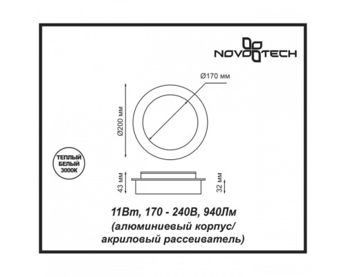 Накладной светильник Novotech Smena 357857