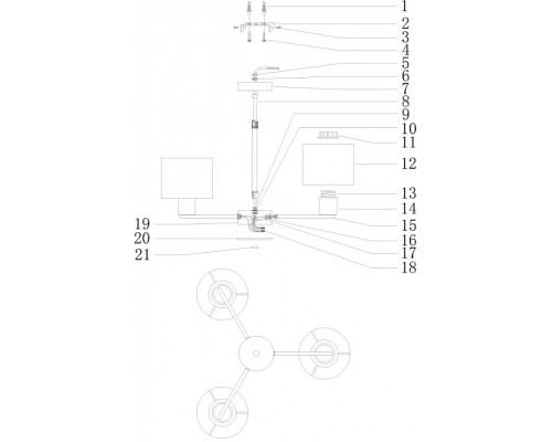 Люстра на штанге Moderli Flora V1230-3P