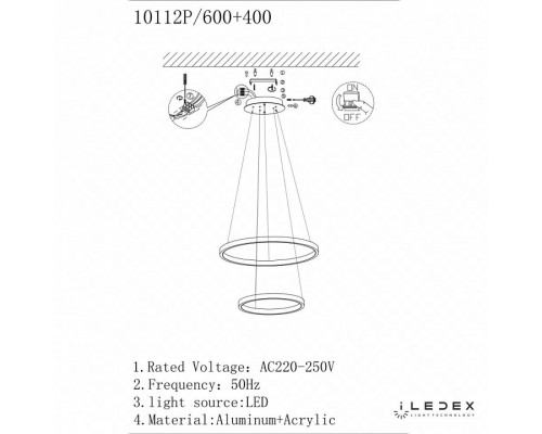 Подвесной светильник iLedex Axis 10112P/2-39W-3000K (6/4) BR