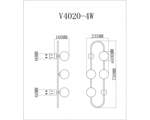 Накладной светильник Moderli Krona V4020-4W