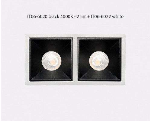 Встраиваемый светильник Italline IT06-6020 IT06-6020 black 4000K - 2 шт. + IT06-6022 black