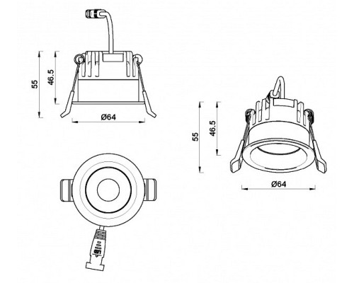 Встраиваемый светильник iLedex Mars 107-7W-D64-4000K-24DG-WH